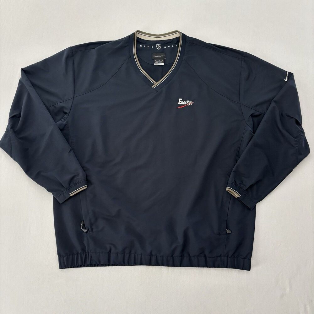 Vintage Nike Golf Mens XL Windbreaker Swoosh Lightweight Logo Embroidered Blue